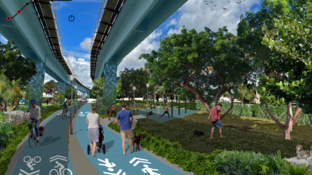 A rendering of the linear park Hialeah wants to create called the Hia-Line, modeled after Miami-Dade County’s existing Underline. The Hia-Line wants to use land under the Metrorail that the county wants for a housing project, but the developer says the land can also accommodate the Hia-Line. A rendering of the linear park Hialeah wants to create called the Hia-Line, modeled after Miami-Dade County’s existing Underline. The Hia-Line wants to use land under the Metrorail that the county wants for a housing project, but the developer says the land can also accommodate the Hia-Line.